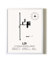 St. Tammany Regional Airport airport map poster in oak frame