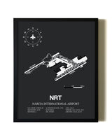 Unframed Narita International Airport map print poster