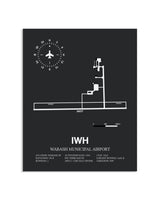 Gray Framed Wabash Municipal Airport layout wall art poster