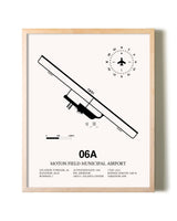 Moton Field Municipal Airport framed wall art in white frame