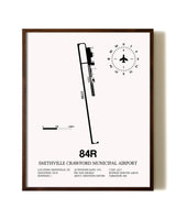 Smithville Crawford Municipal Airport aviation print in walnut frame