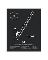 Gray Framed Big Sandy Regional Airport layout wall art poster