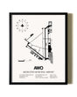 Framed Arlington Municipal Airport wall art poster in black frame