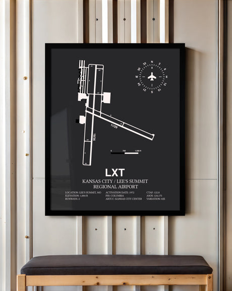 Frame color options for Kansas City / Lee's Summit Regional Airport Wall Art