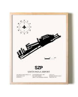 Santa Paula Airport framed wall art in white frame