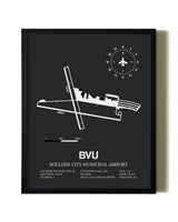 Unframed Boulder City Municipal Airport map print poster