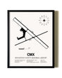 Framed Houghton County Memorial Airport wall art poster in black frame