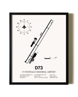 Framed Cy Nunnally Memorial Airport wall art poster in black frame