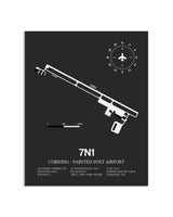 Gray Framed Corning - Painted Post Airport layout wall art poster