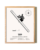 Ingleside Regional Airport framed print in natural wood frame