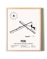 Fort Dodge Regional Airport framed wall art in white frame
