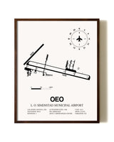 L. O. Simenstad Municipal Airport aviation print in walnut frame