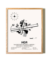 Hagerstown Regional Airport-Richard A. Henson Field framed print in natural wood frame