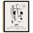 Framed Detailed Airport Map of USAF Academy Davis Airfield (AFF) in White with a Black Frame