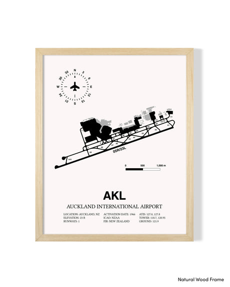 AKL Airport Map, Auckland International Airport Print