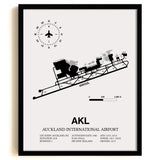 AKL Airport Map, Auckland International Airport Print