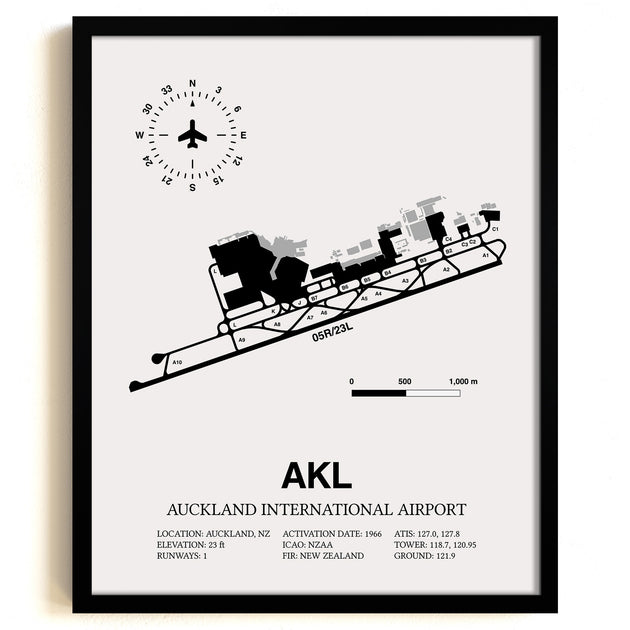 AKL Airport Map, Auckland International Airport Print – SkyBirdSupply