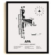 Framed Detailed Airport Map of Centennial Airport (APA) in White with a Black Frame