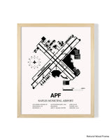 Detailed Airport Map of Naples Municipal Airport (APF) in White with a Natural Frame