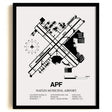 Framed Detailed Airport Map of Naples Municipal Airport (APF) in White with a Black Frame