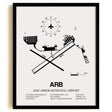 Framed Detailed Airport Map of Ann Arbor Municipal Airport (ARB) in White with a Black Frame