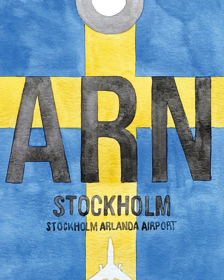 Closeup Watercolor Print of Stockholm Arlanda Airport (ARN 1)