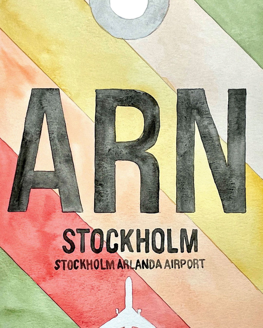 Closeup Watercolor Print of Stockholm Arlanda Airport (ARN 2)