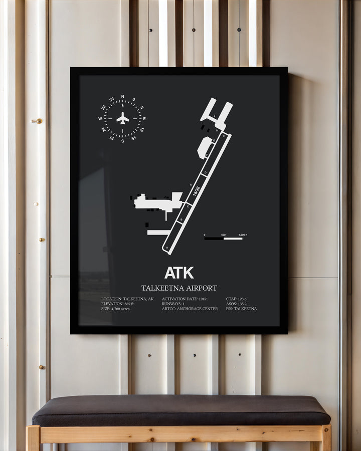 ATK Airport Map, Talkeenta Airport Print