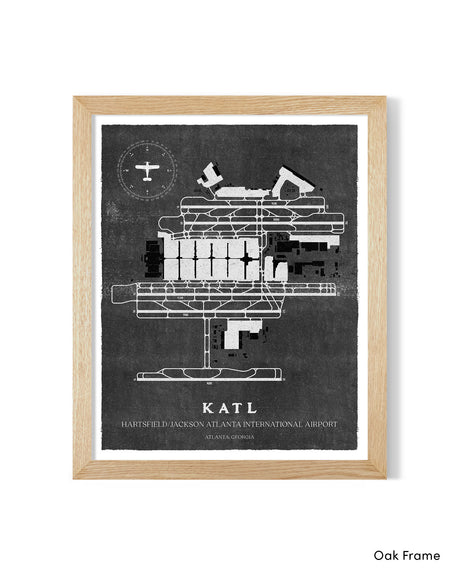 ATL Airport Map, Vintage Style, Hartsfield / Jackson Atlanta International Airport Print