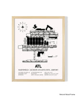 Detailed Airport Map of Hartsfield Jackson Atlanta International Airport (ATL) in White with a Natural Frame