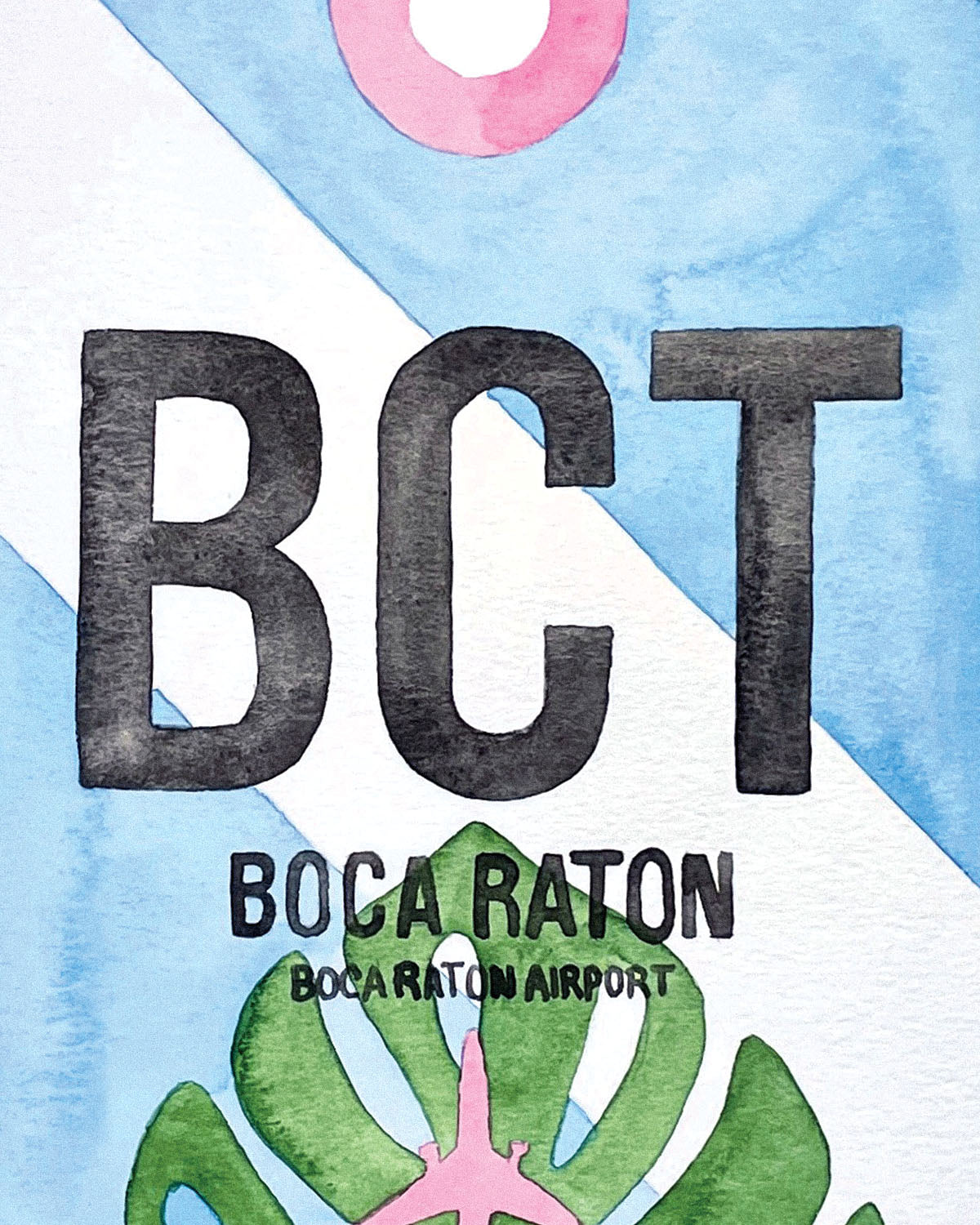 Boca Raton Airport (BCT) Watercolor Print by Colle Creative – SkyBirdSupply