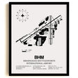 Framed Detailed Airport Map of Birmingham-Shuttlesworth International Airport (BHM) in White with a Black Frame