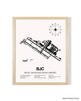Detailed Airport Map of Rocky Mountain Metro Airport (BJC) in White with a Natural Frame