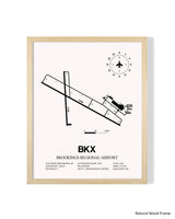 Detailed Airport Map of Brookings Regional Airport (BKX) in White with a Natural Frame