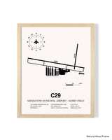 Detailed Airport Map of Middleton Municipal Airport - Morey Field (C29) in White with a Natural Frame