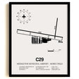 Framed Detailed Airport Map of Middleton Municipal Airport - Morey Field (C29) in White with a Black Frame
