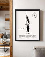 CCS Airport Map, Simon Bolivar International Airport Print