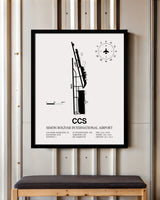 CCS Airport Map, Simon Bolivar International Airport Print