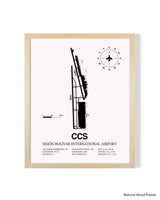 CCS Airport Map, Simon Bolivar International Airport Print