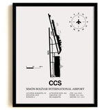 CCS Airport Map, Simon Bolivar International Airport Print