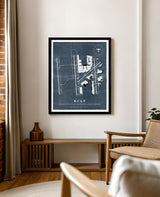 CLT Airport Map, Vintage Style, Charlotte Douglas International Airport Print