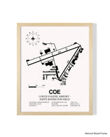 Detailed Airport Map of Coeur d'Alene Airport - Pappy Boyington Field (COE) in White with a Natural Frame