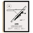 Framed Detailed Airport Map of Casper/Natrona County International Airport (CPR) in White with a Black Frame