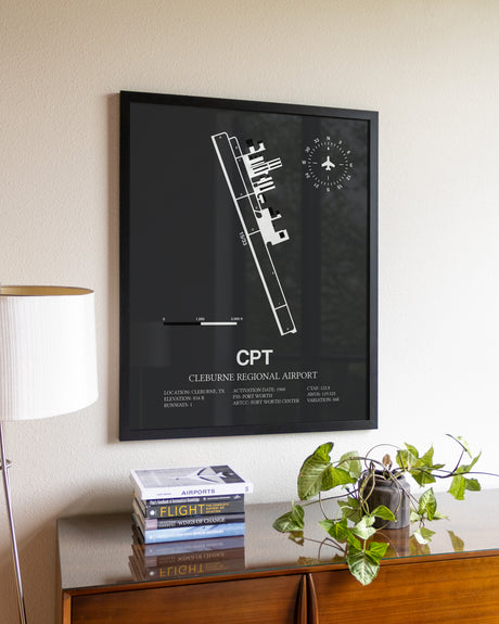 CPT Airport Map, Cleburne Regional Airport Print