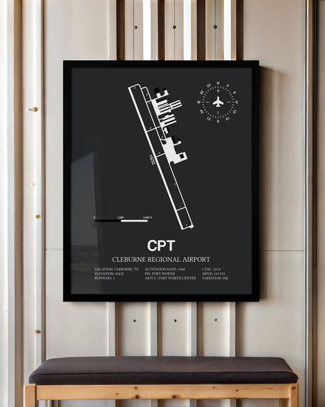 CPT Airport Map, Cleburne Regional Airport Print