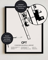 CPT Airport Map, Cleburne Regional Airport Print