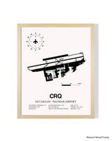 Detailed Airport Map of McClellan-Palomar Airport (CRQ) in White with a Natural Frame
