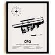 Framed Detailed Airport Map of McClellan-Palomar Airport (CRQ) in White with a Black Frame