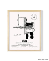 Detailed Airport Map of Cincinnati /Northern Kentucky International Airport (CVG) in White with a Natural Frame