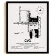 Framed Detailed Airport Map of Cincinnati /Northern Kentucky International Airport (CVG) in White with a Black Frame